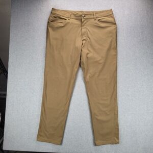 Lululemon ABC Classic-Fit Pant Mens 36 Tan Khaki Technical Stretch Chino Slim